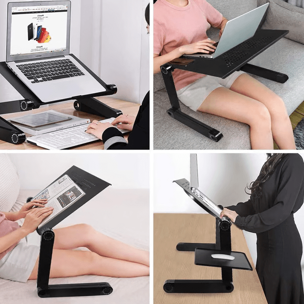 Ergonomische Laptopstandaard met Verstelbare Hoogte en Flexibele Poten 1