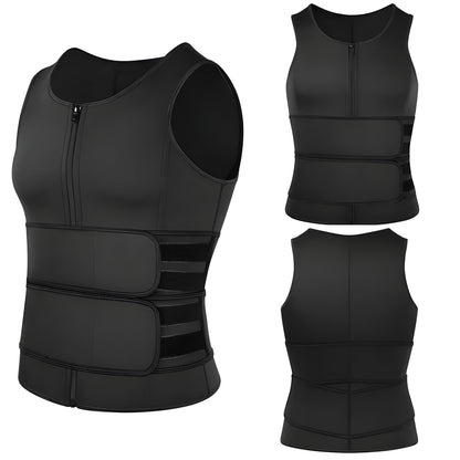 Heren Sauna Vest met Dubbele Tailleband en Neopreen Materiaal voor Vetverbranding 0