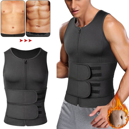 Heren Sauna Vest met Dubbele Tailleband en Neopreen Materiaal voor Vetverbranding 1