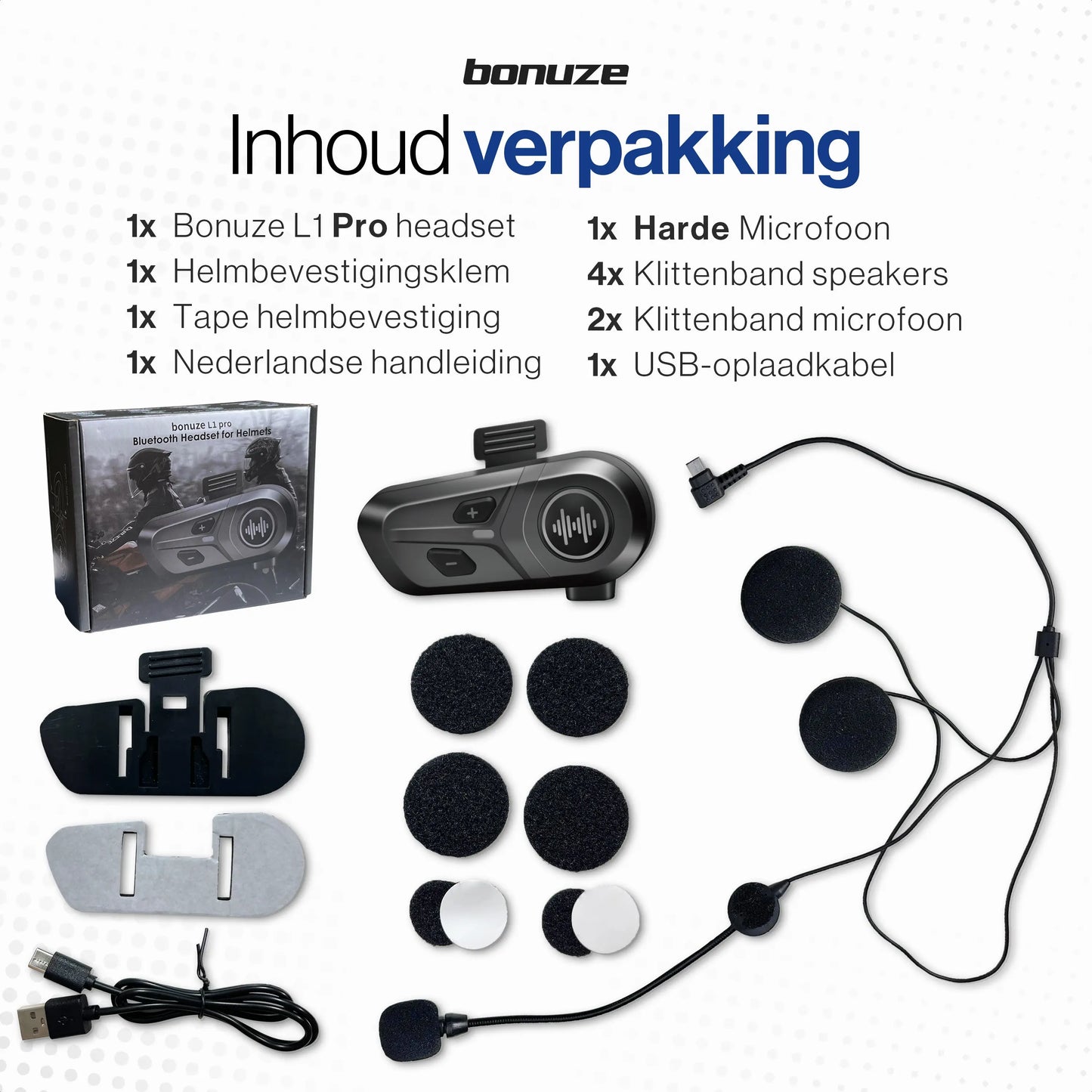 Bonuze L1 Pro Motorhelm Headset - Bonuze