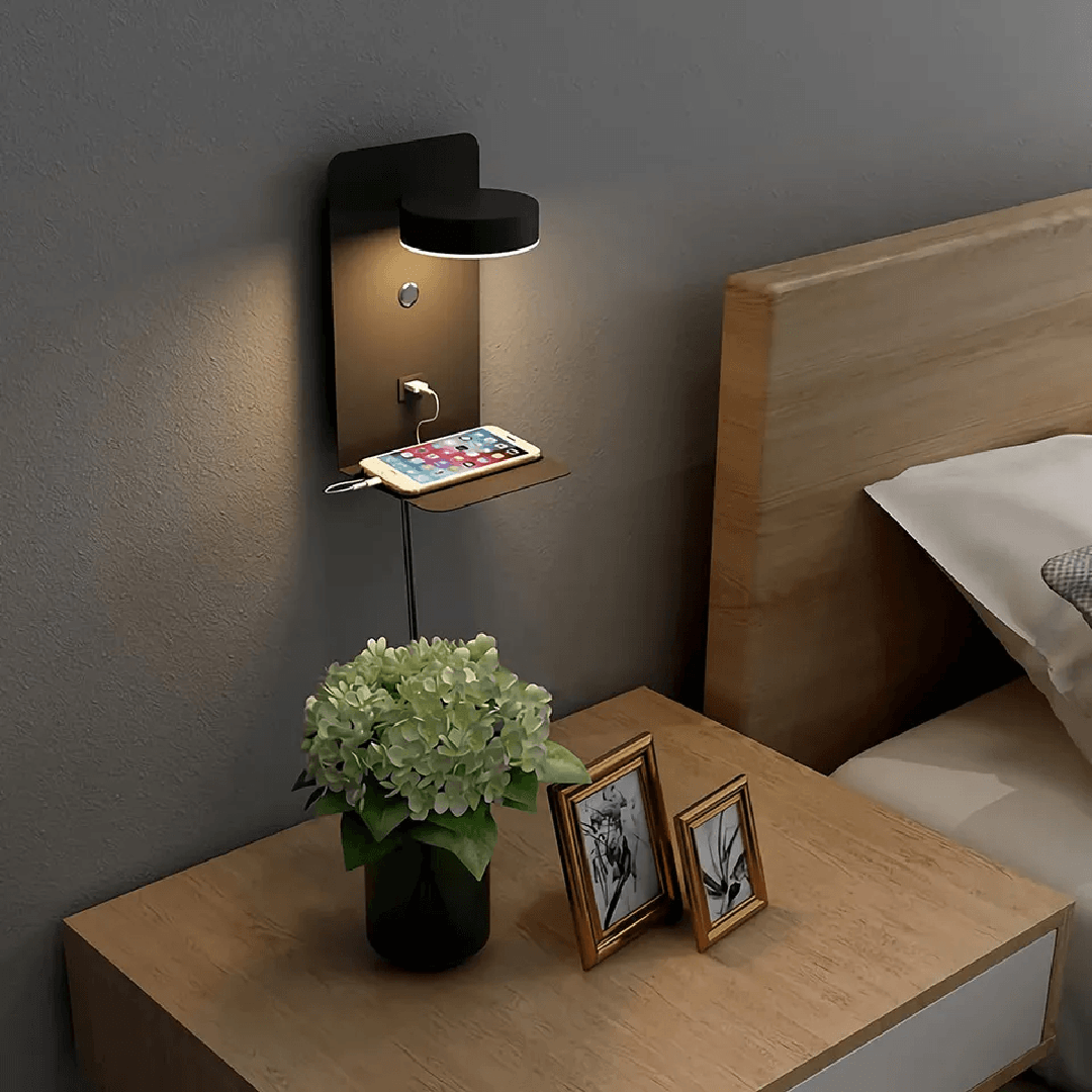 Moderne Nachtlamp met Draaifunctie en USB-C Oplaadbasis voor Slaapkamer 0