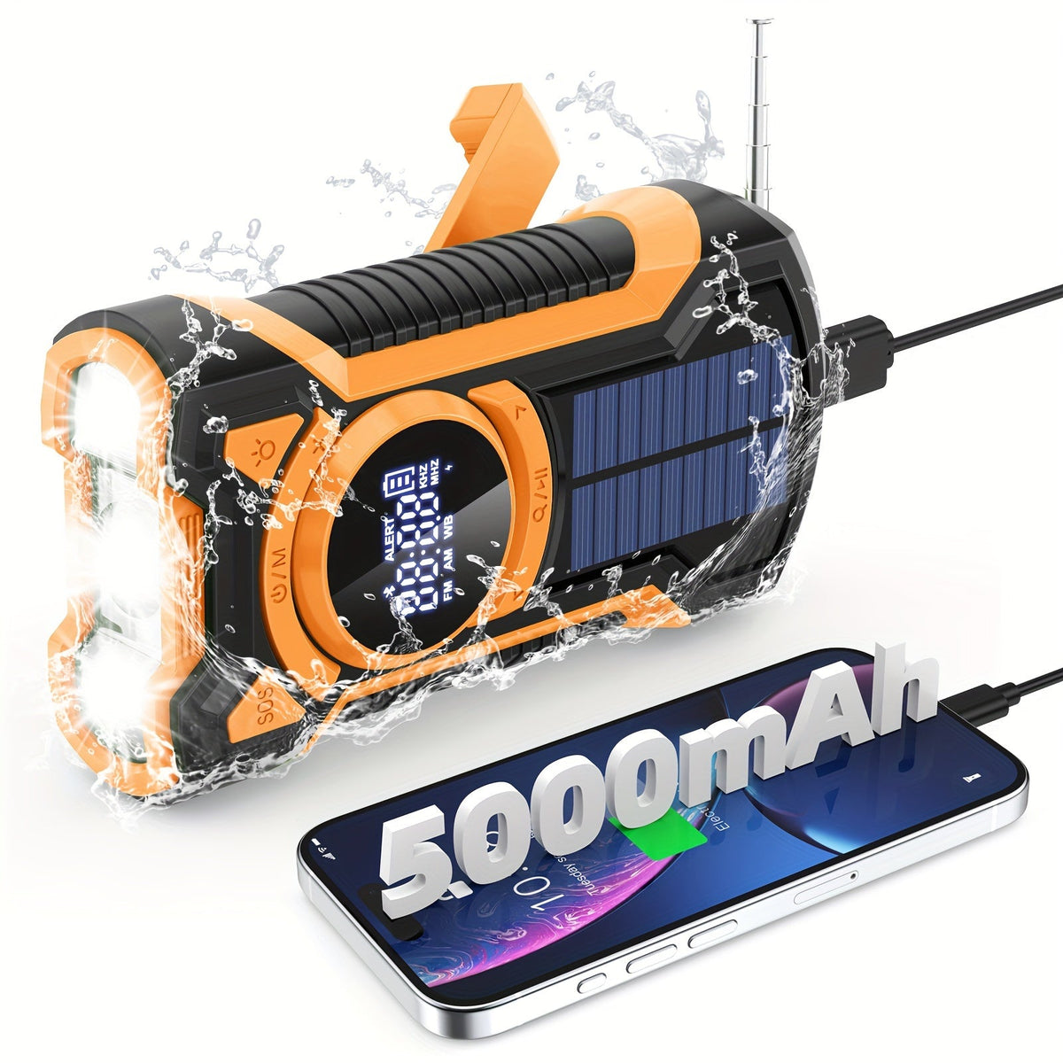 Multifunctionele Noodradio met Handcrank en Zonnepaneel voor Buitengebruik 2