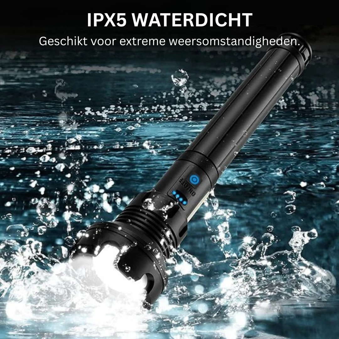 Oplaadbare LED Zaklamp met 16.000 Lumen en Ultrabereik voor Avonturen en Noodgevallen 4