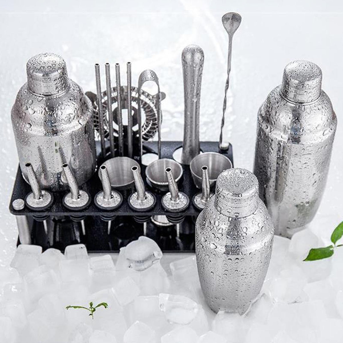 Professionele Cocktailset met 23 Stukken en Bamboe Standaard voor Thuisgebruik 2