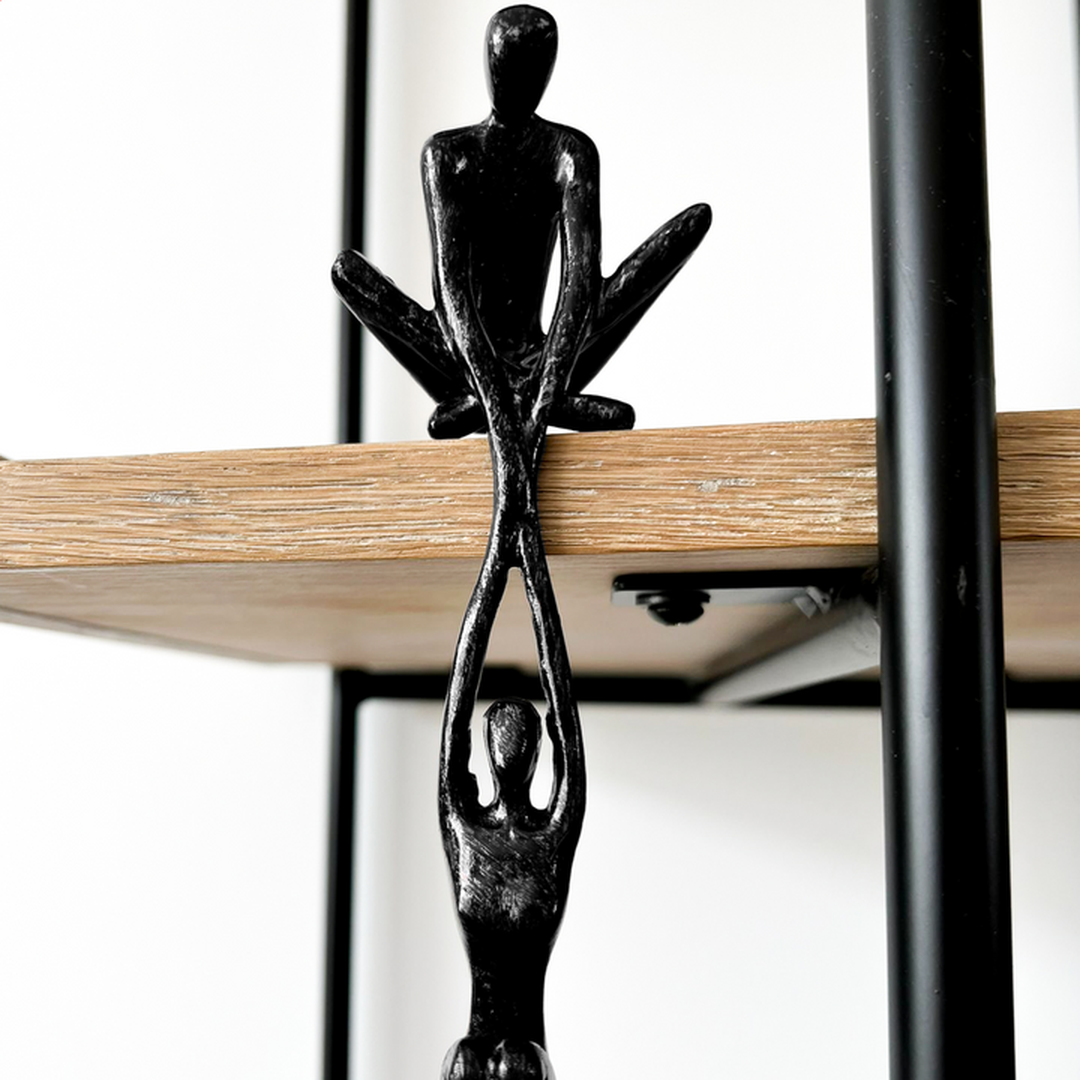 Tijdloos Duo Kunstbeeld van Kunsthars en Keramiek met Neutrale Kleurstelling 0