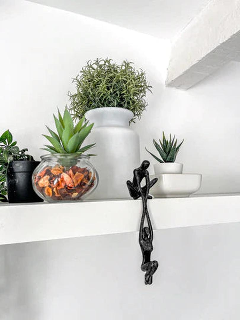 Tijdloos Duo Kunstbeeld van Kunsthars en Keramiek met Neutrale Kleurstelling 2