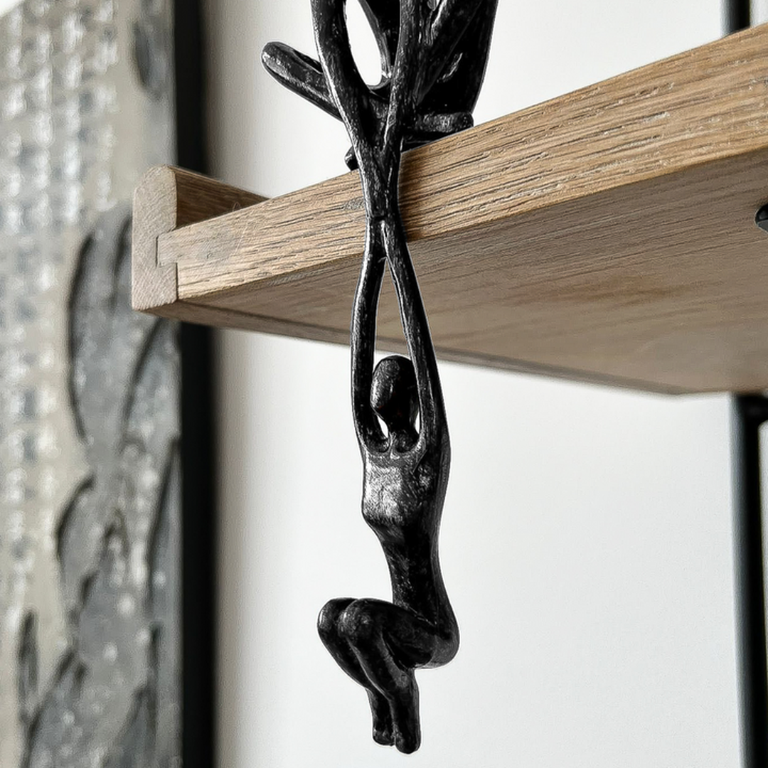 Tijdloos Duo Kunstbeeld van Kunsthars en Keramiek met Neutrale Kleurstelling 4