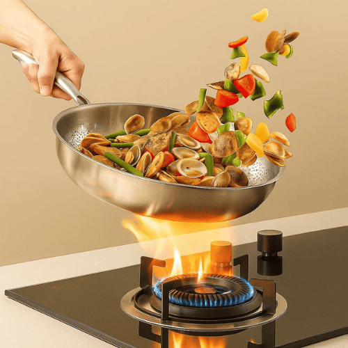 Titanium Koekenpan met Gelijkmatige Warmteverdeling en Hittebestendigheid tot 548°C 5