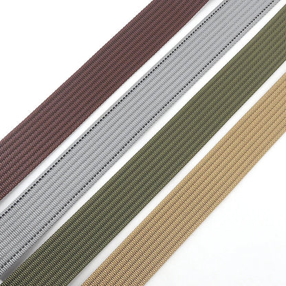 Unisex Canvas Riem met Dubbele Ring Gesp en Casual Gestreept Ontwerp 5