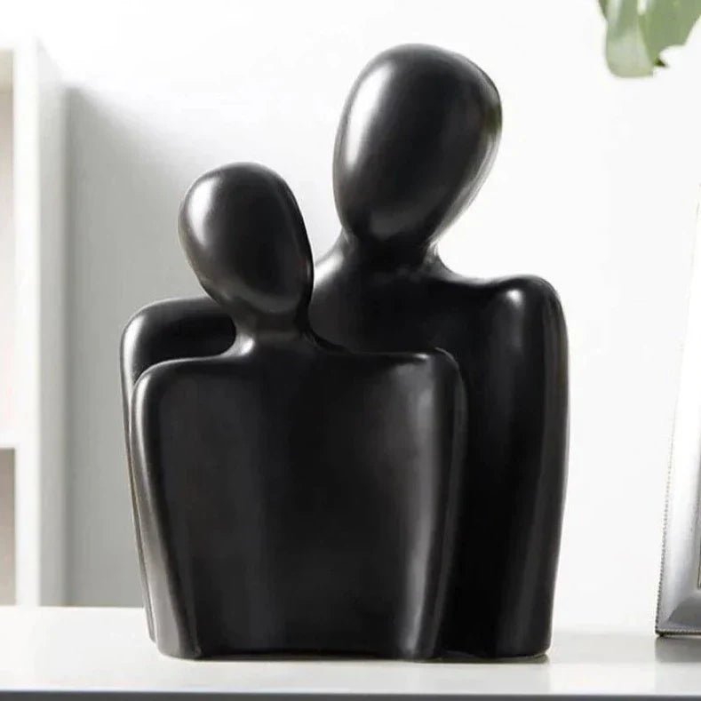 Abstracte Koppel Sculptuur Set van 2 Figuren voor Modern Minimalistisch Interieur
