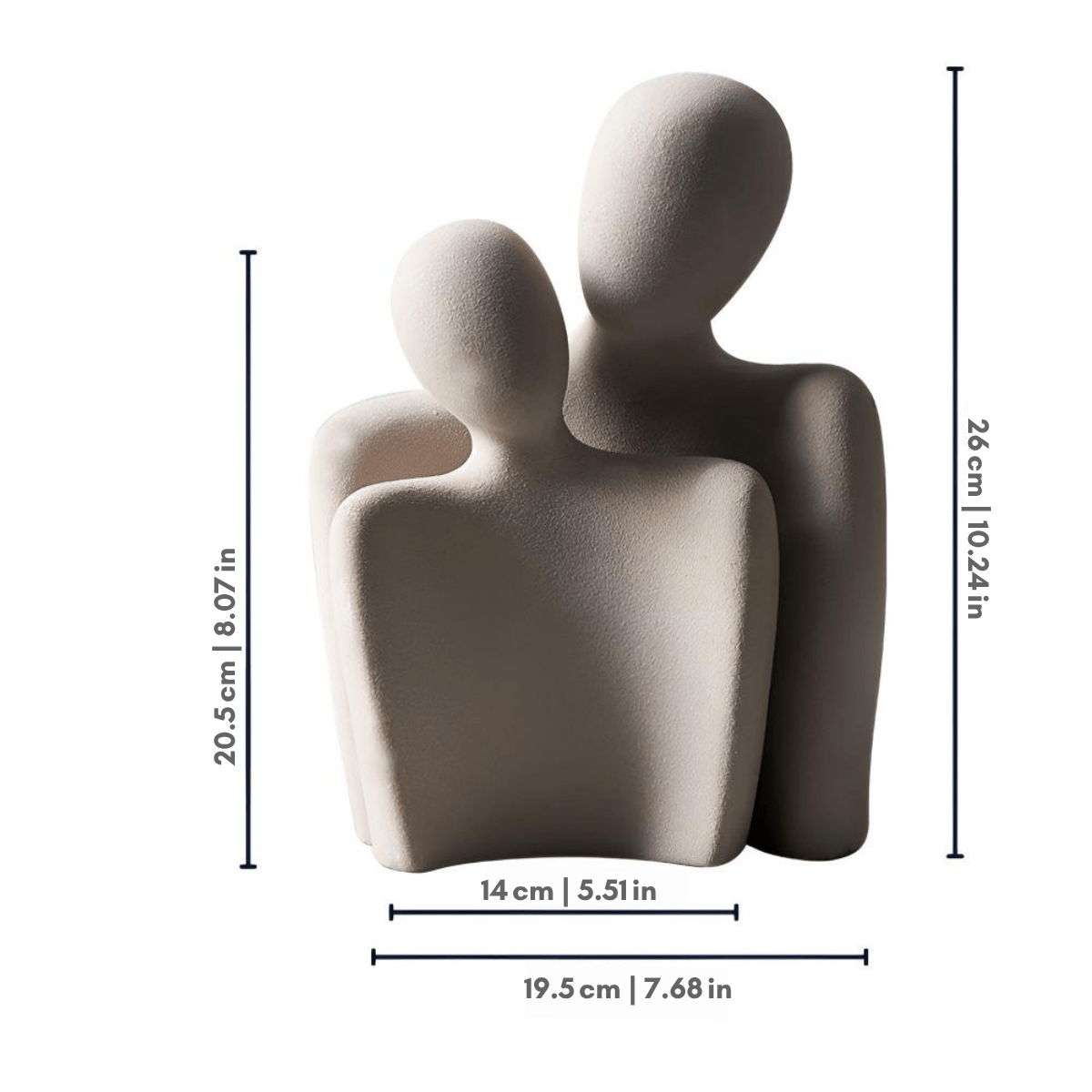 Abstracte Koppel Sculptuur Set van 2 Figuren voor Modern Minimalistisch Interieur