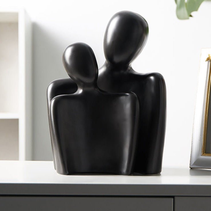 Abstracte Koppel Sculptuur Set van 2 Figuren voor Modern Minimalistisch Interieur