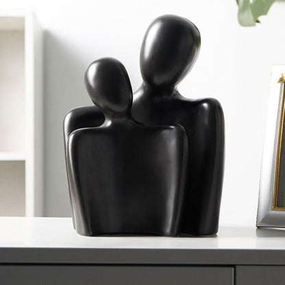 Abstracte Koppel Sculptuur Set van 2 Figuren voor Modern Minimalistisch Interieur