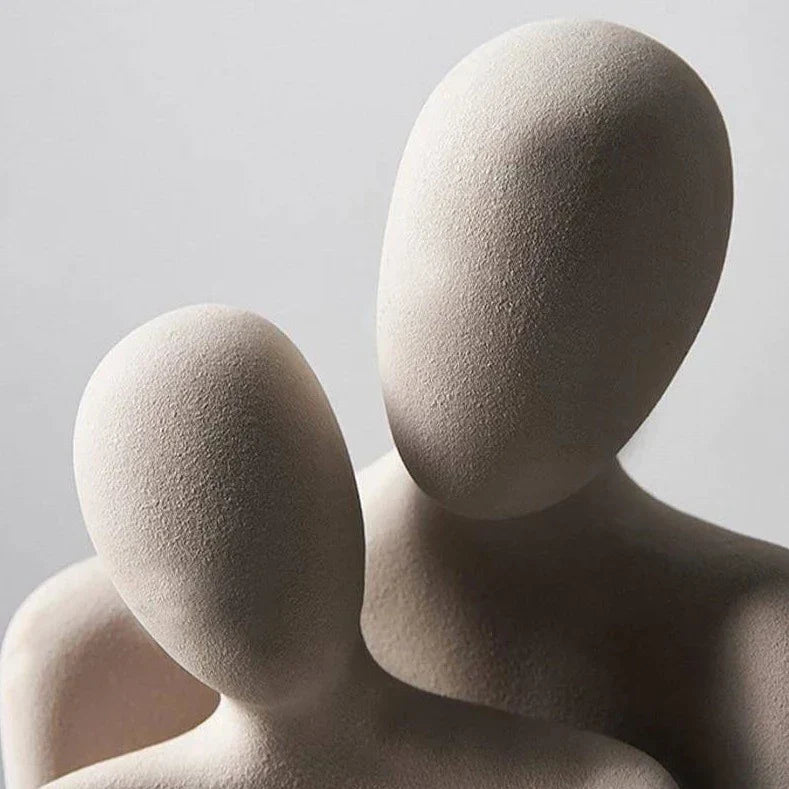 Abstracte Koppel Sculptuur Set van 2 Figuren voor Modern Minimalistisch Interieur