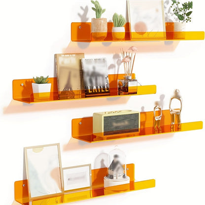 Acryl Wandplank Set van 2 Transparant voor Decoratie en Opbergen