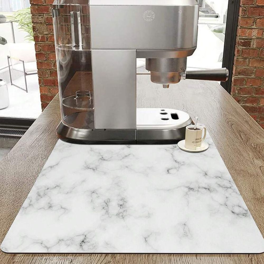 Afdruipmat met Marmerprint Absorberende Keukenmat met Antislip Onderkant