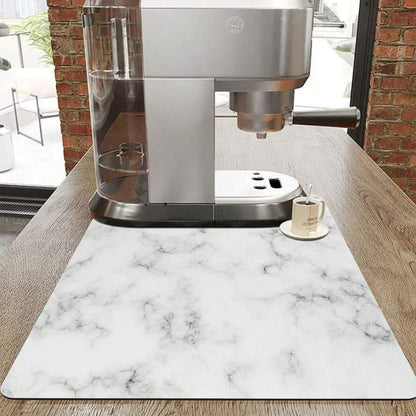Afdruipmat met Marmerprint Absorberende Keukenmat met Antislip Onderkant