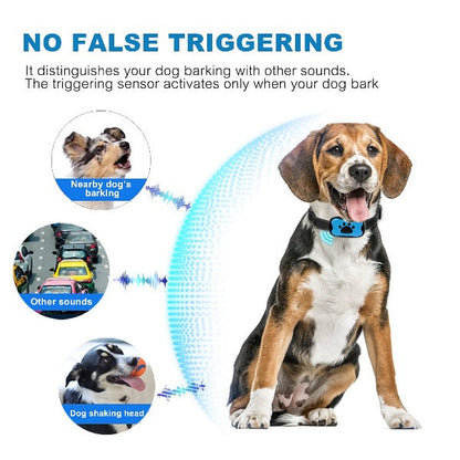 Anti-blaf Halsband voor Honden met Geluid en Vibratie Zonder Schok USB Oplaadbaar