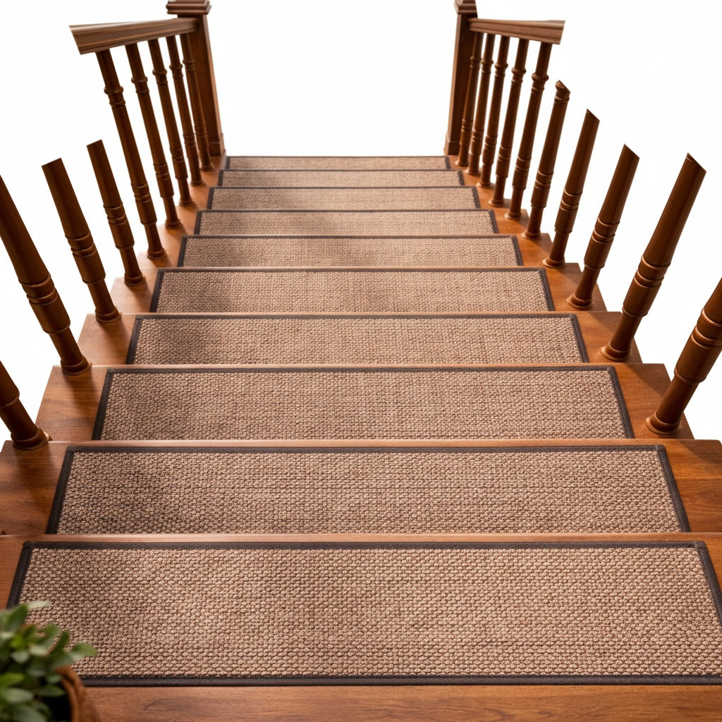 Antislip Trapmatten 15-pack met Rubberen Onderkant en Wasbaar Gevlochten Oppervlak
