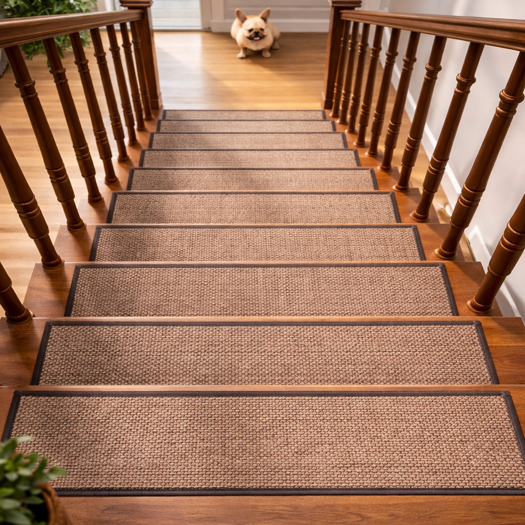Antislip Trapmatten 15-pack met Rubberen Onderkant en Wasbaar Gevlochten Oppervlak