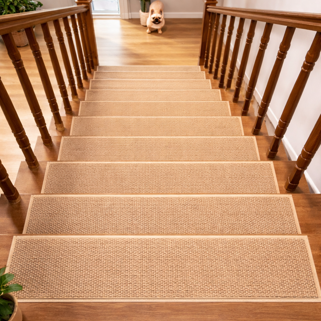 Antislip Trapmatten 15-pack met Rubberen Onderkant en Wasbaar Gevlochten Oppervlak