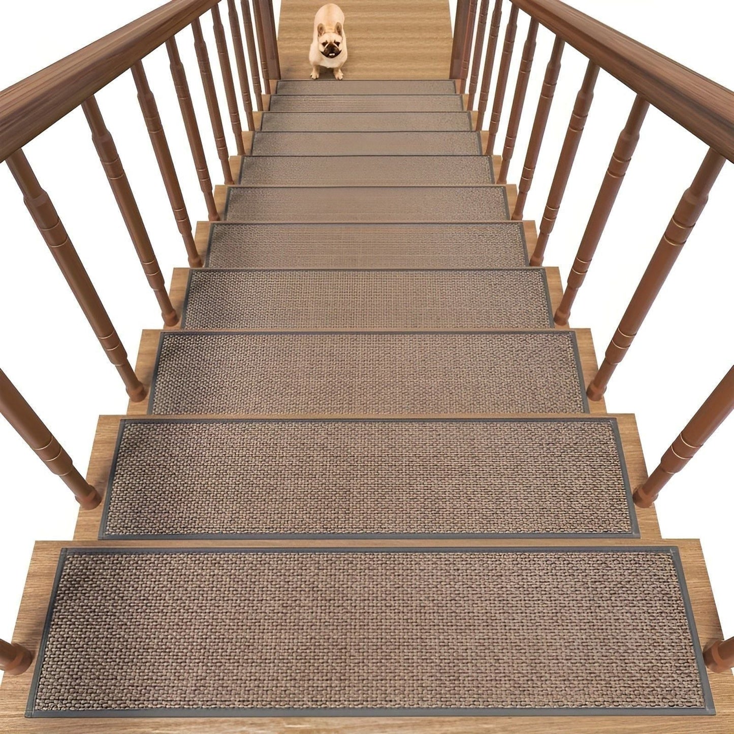 Antislip Trapmatten 15-pack met Rubberen Onderkant en Wasbaar Gevlochten Oppervlak