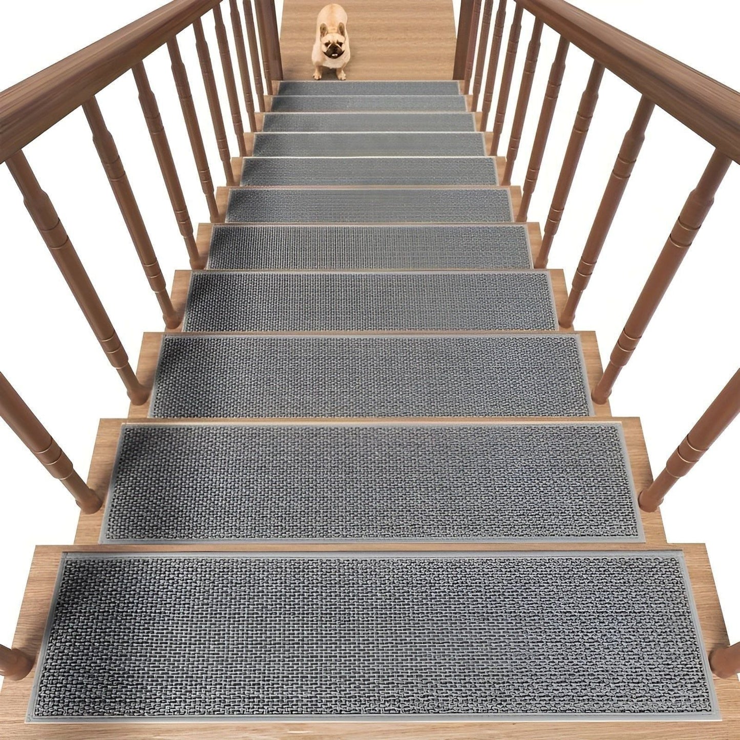 Antislip Trapmatten 15-pack met Rubberen Onderkant en Wasbaar Gevlochten Oppervlak