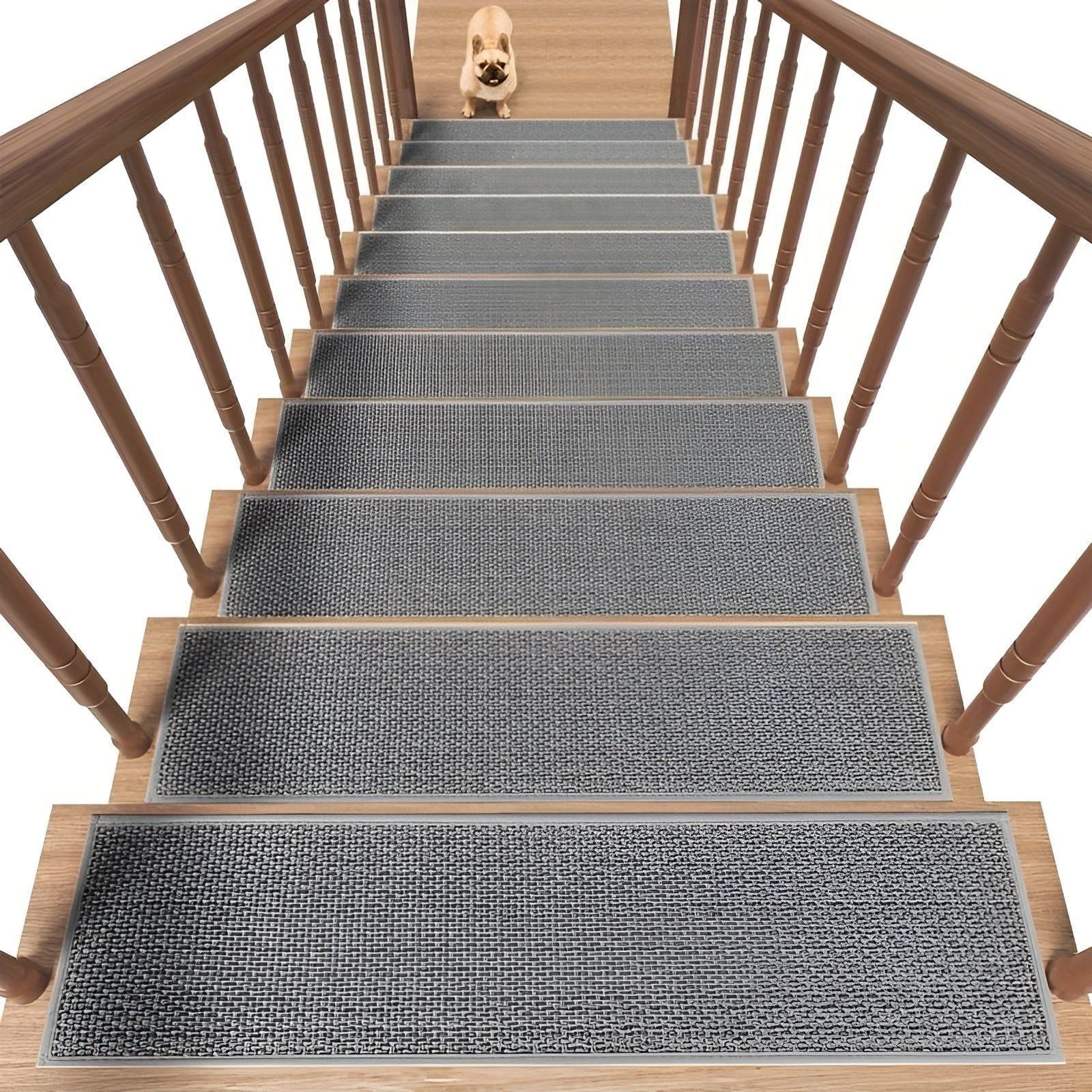 Antislip Trapmatten 15-pack met Rubberen Onderkant en Wasbaar Gevlochten Oppervlak