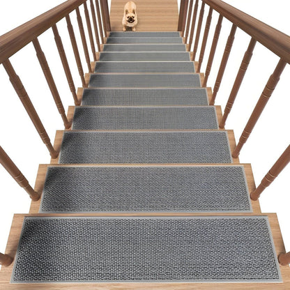 Antislip Trapmatten 15-pack met Rubberen Onderkant en Wasbaar Gevlochten Oppervlak
