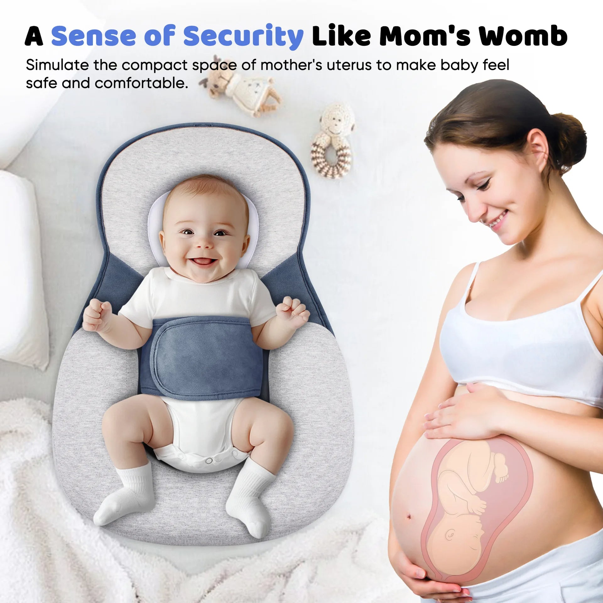Babymatrasje Anti-Reflux Verhoogd met 15° Helling en Verstelbare Beenrol