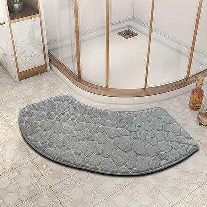 Badmat Antislip Gebogen Kiezelpatroon voor Hoekdouche en Bad