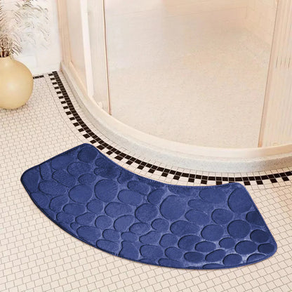 Badmat Antislip Gebogen Kiezelpatroon voor Hoekdouche en Bad