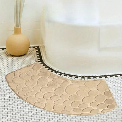 Badmat Antislip Gebogen Kiezelpatroon voor Hoekdouche en Bad