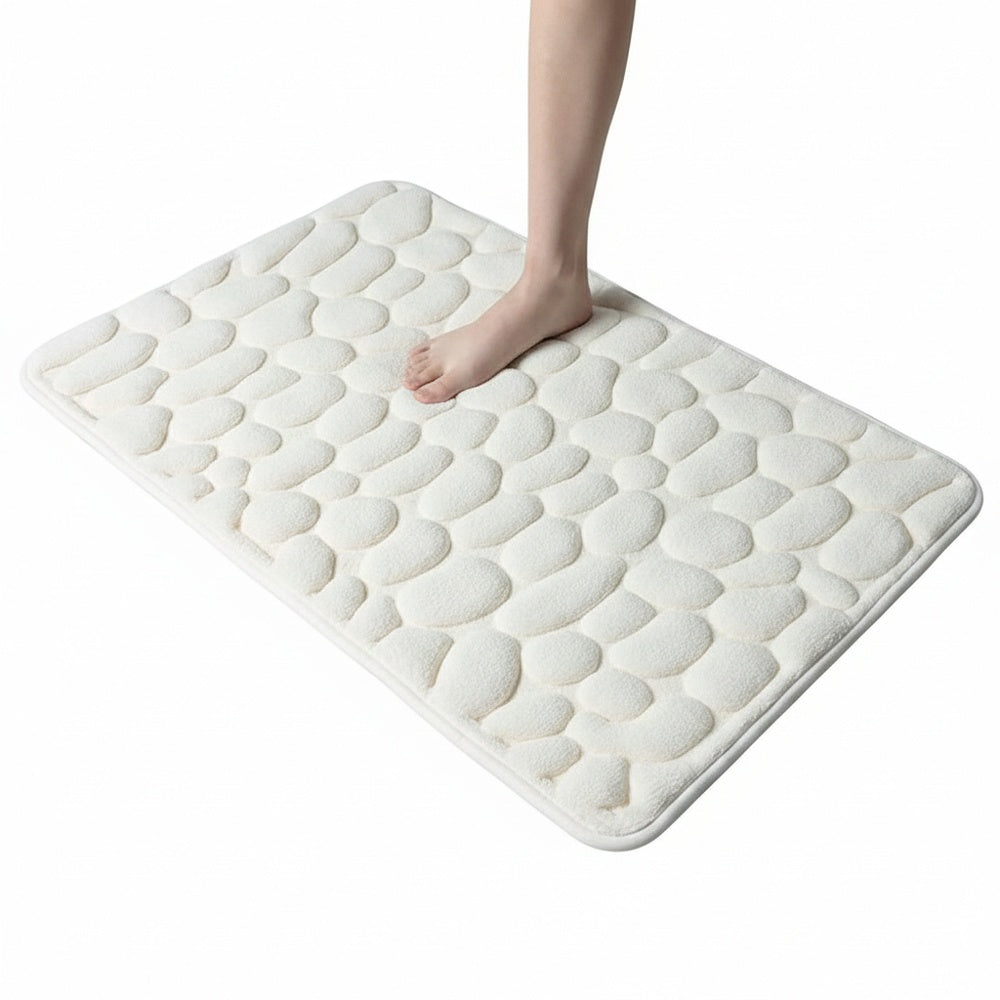 Badmat Antislip met Kiezelpatroon en Sneldrogende Absorptie