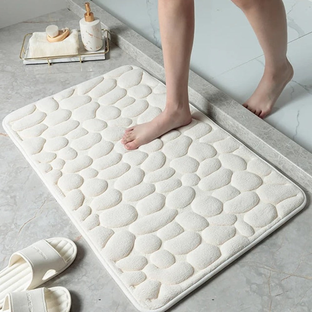 Badmat Antislip met Kiezelpatroon en Sneldrogende Absorptie