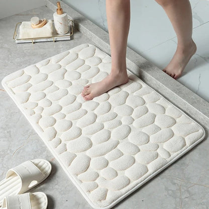 Badmat Antislip met Kiezelpatroon en Sneldrogende Absorptie