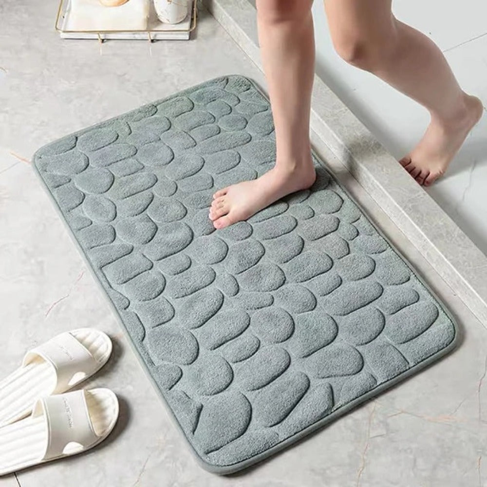Badmat Antislip met Kiezelpatroon en Sneldrogende Absorptie
