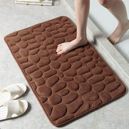 Badmat Antislip met Kiezelpatroon en Sneldrogende Absorptie