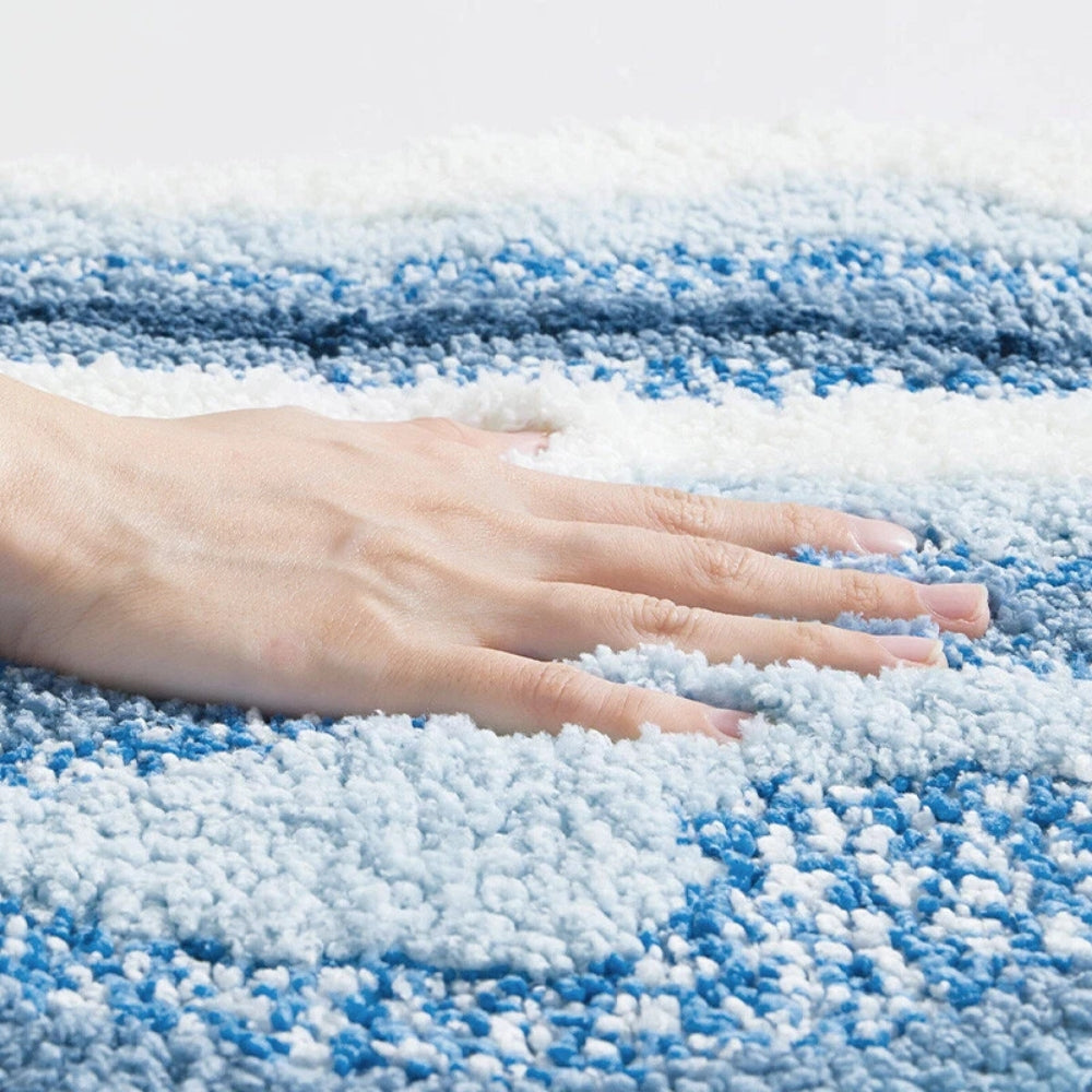 Badmat Antislip met Kustmotief en Voetafdrukpatroon