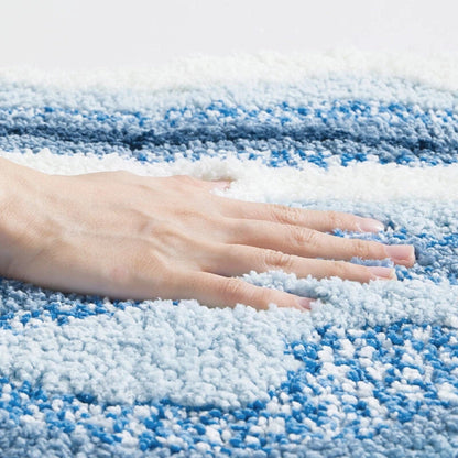 Badmat Antislip met Kustmotief en Voetafdrukpatroon