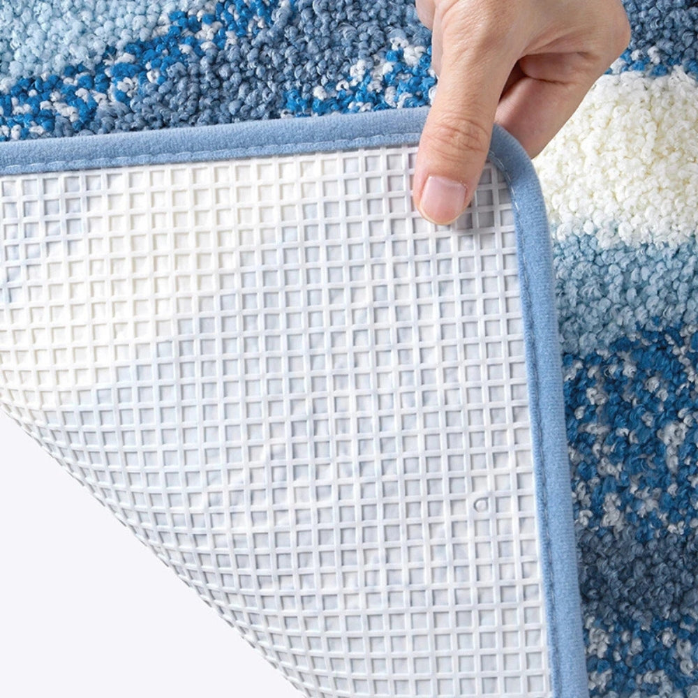 Badmat Antislip met Kustmotief en Voetafdrukpatroon