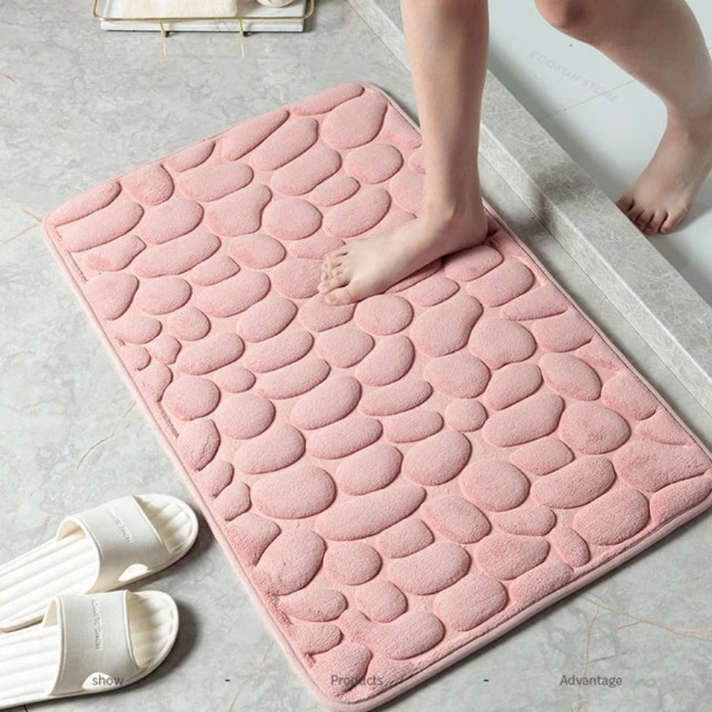 Badmat met Antislip Onderkant en Kiezelstenen Reliëfpatroon