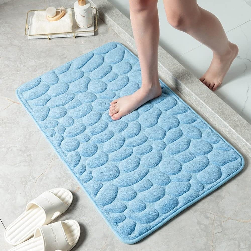 Badmat met Antislip Onderkant en Kiezelstenen Reliëfpatroon