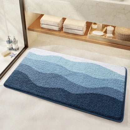 Badmat met Golfpatroon Antislip en Wasbaar voor Badkamer