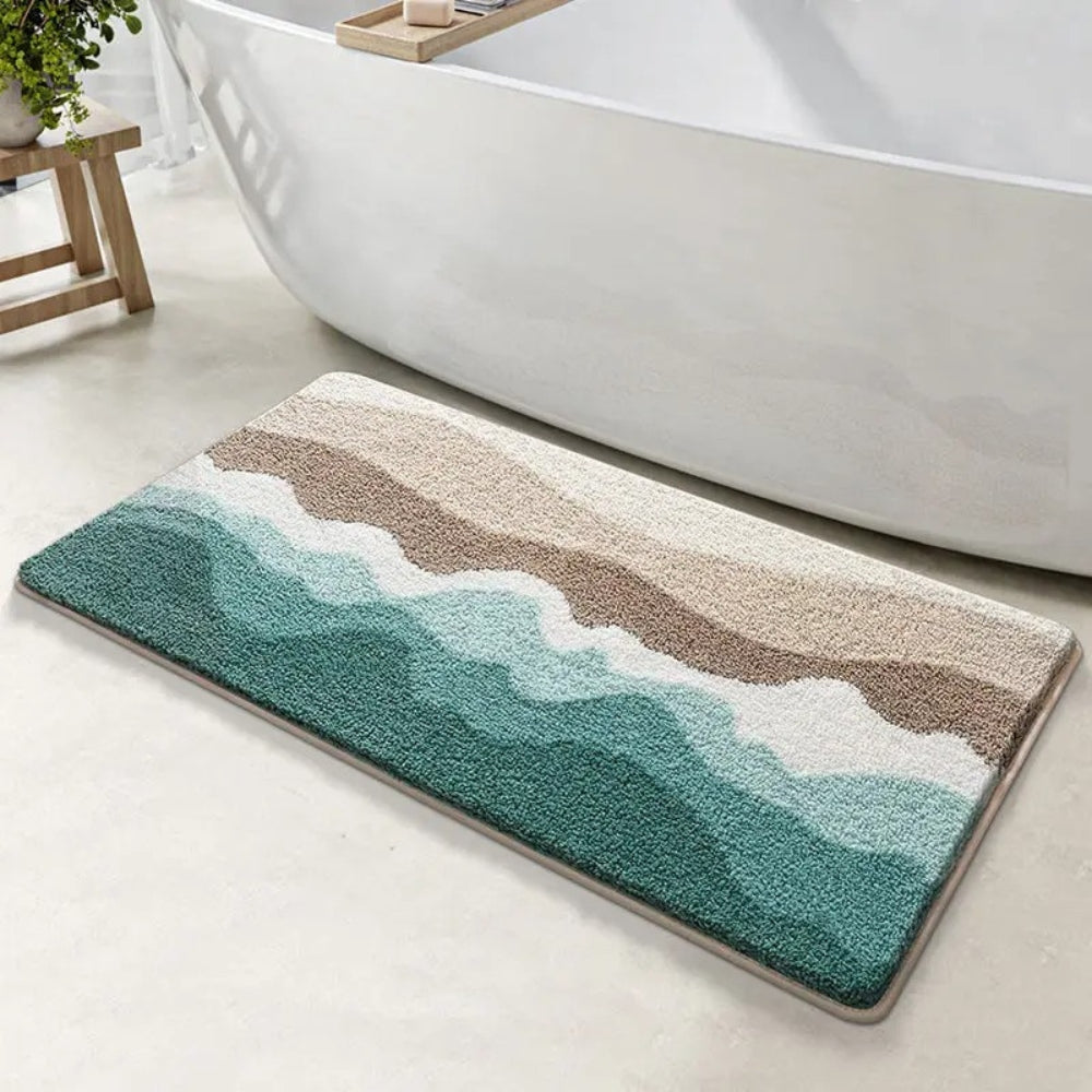 Badmat met Golfpatroon Antislip en Wasbaar voor Badkamer