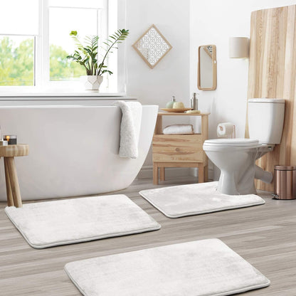 Badmattenset 3-delig met Anti-Slip Onderkant en U-Vormige Toiletmat