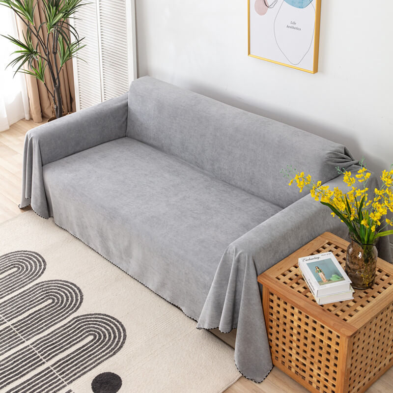 Bankhoes Antislip Beschermhoes voor Bank met Decoratieve Rand