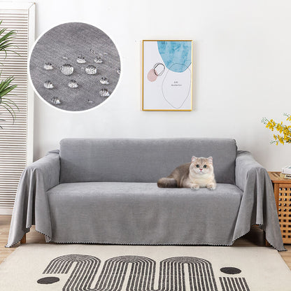Bankhoes Antislip Beschermhoes voor Bank met Decoratieve Rand