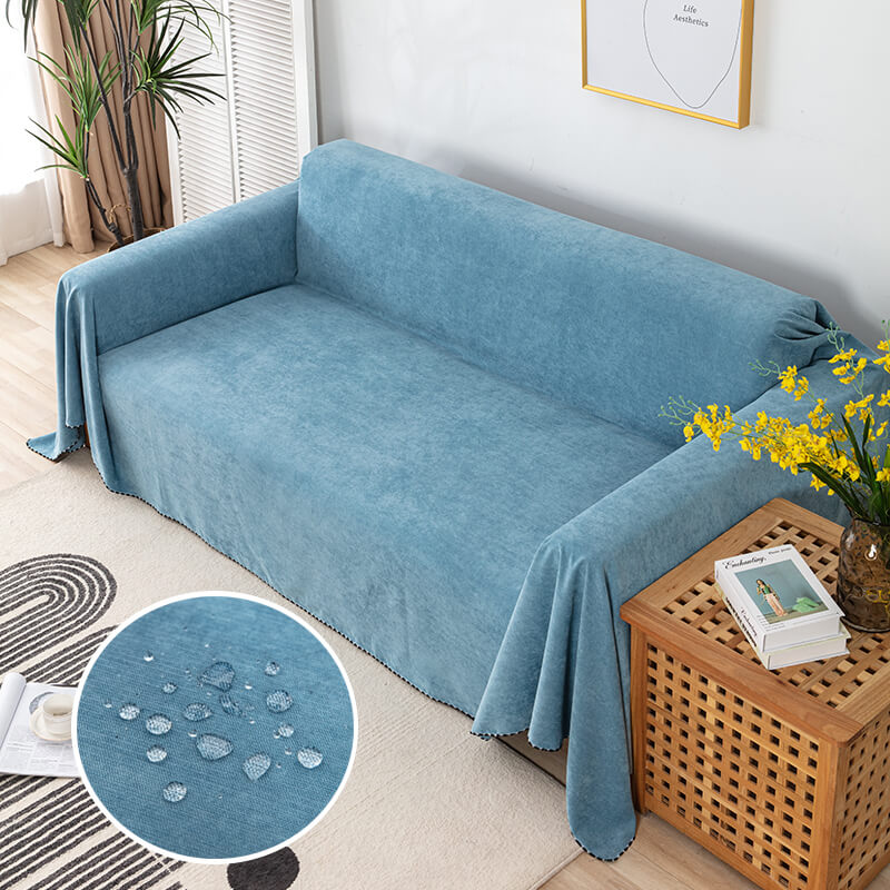 Bankhoes Antislip Beschermhoes voor Bank met Decoratieve Rand