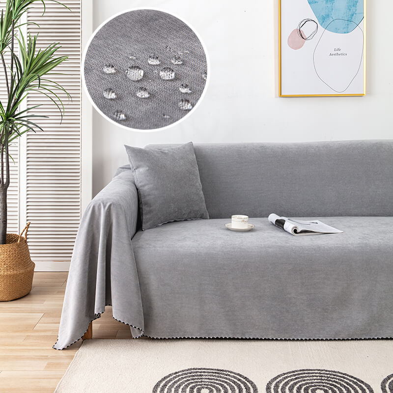 Bankhoes Antislip Beschermhoes voor Bank met Decoratieve Rand
